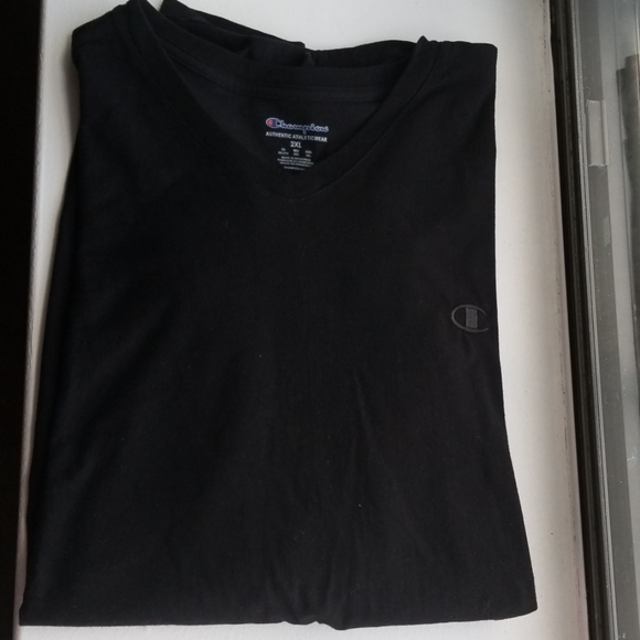 Champion Cotton Blend Graphic Logo Vneck Shirt - Picture 3 of 5